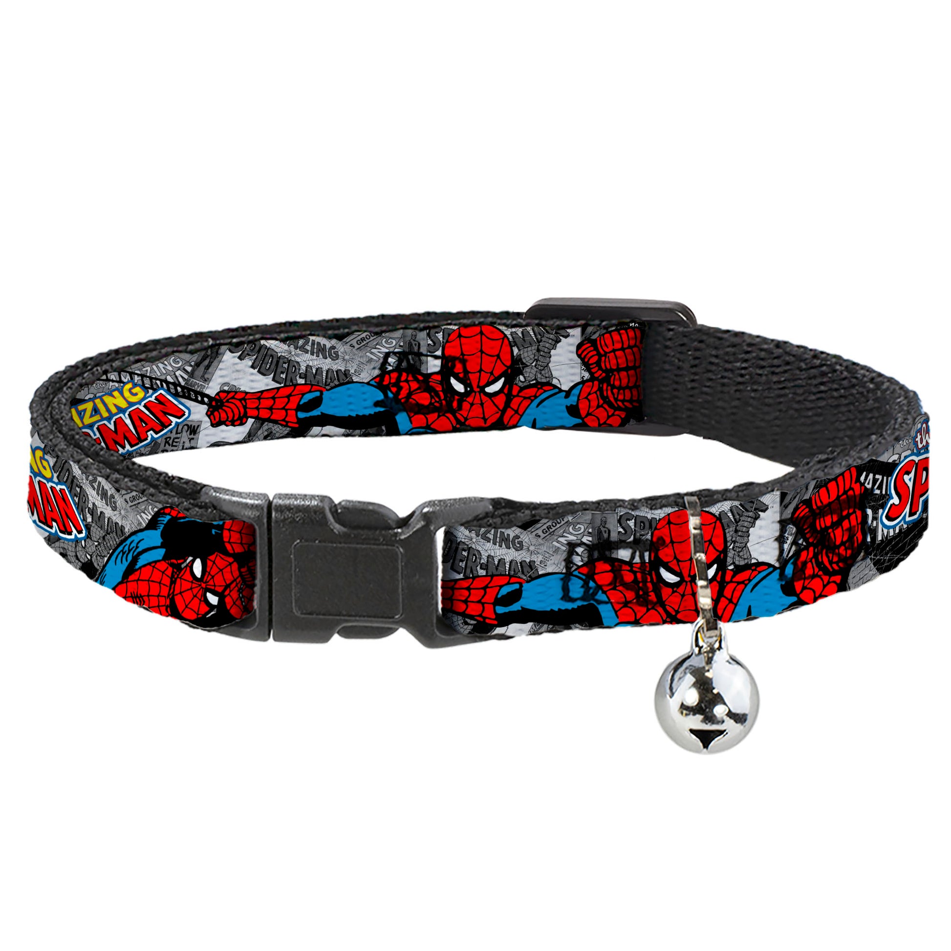 Cat Collar Breakaway - THE AMAZING SPIDER-MAN Stacked Comic Books Action Poses Breakaway Cat Collars Marvel Comics