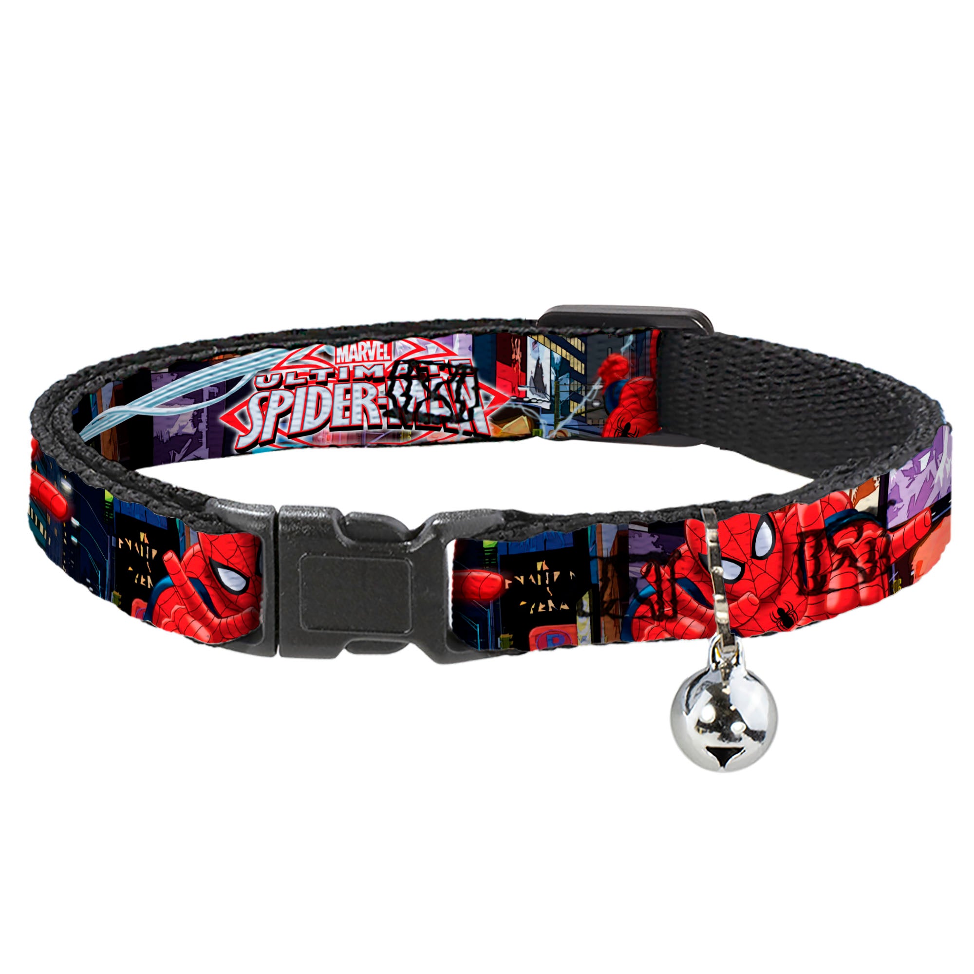 ULTIMATE SPIDER-MAN Cat Collar Breakaway - THE ULTIMATE SPIDER-MAN Swinging City Poses Breakaway Cat Collars Marvel Comics