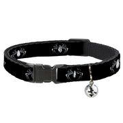 MARVEL UNIVERSE Cat Collar Breakaway - Spider Logo3 Black White Breakaway Cat Collars Marvel Comics