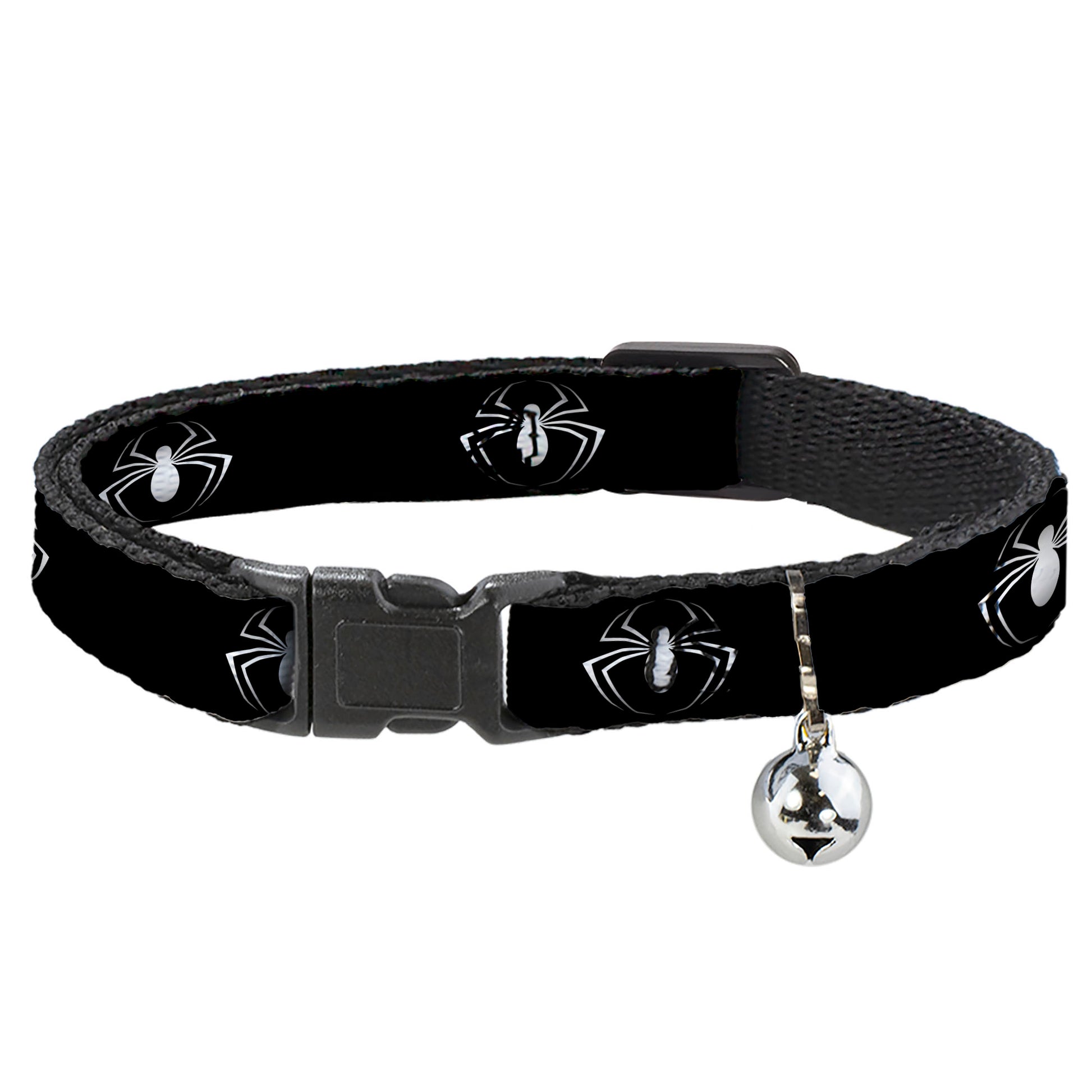 MARVEL UNIVERSE Cat Collar Breakaway - Spider Logo3 Black White Breakaway Cat Collars Marvel Comics