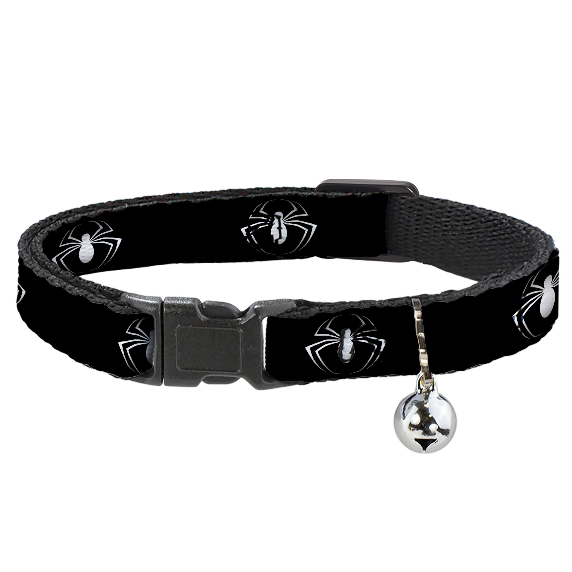 MARVEL UNIVERSE Cat Collar Breakaway - Spider Logo3 Black White Breakaway Cat Collars Marvel Comics