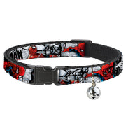 ULTIMATE SPIDER-MAN Cat Collar Breakaway - SPIDER-MAN Action Poses Comic Scenes White Black Red Breakaway Cat Collars Marvel Comics