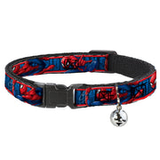 ULTIMATE SPIDER-MAN Cat Collar Breakaway - SPIDER-MAN 3-Action Poses Bricks Stripe Blues Red White Breakaway Cat Collars Marvel Comics