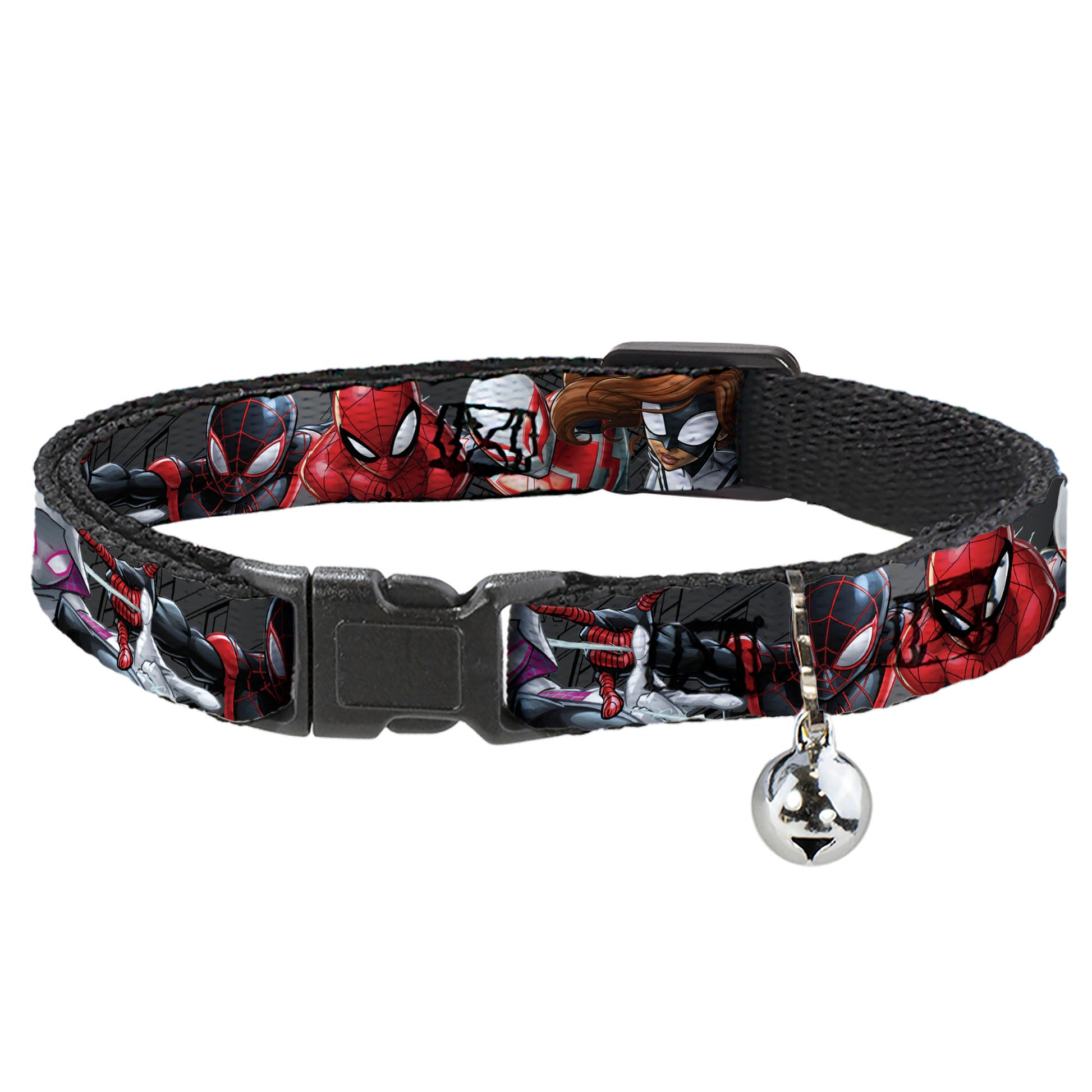 Cat Collar Breakaway - 5-Spider Hero Action Poses Grays Breakaway Cat Collars Marvel Comics