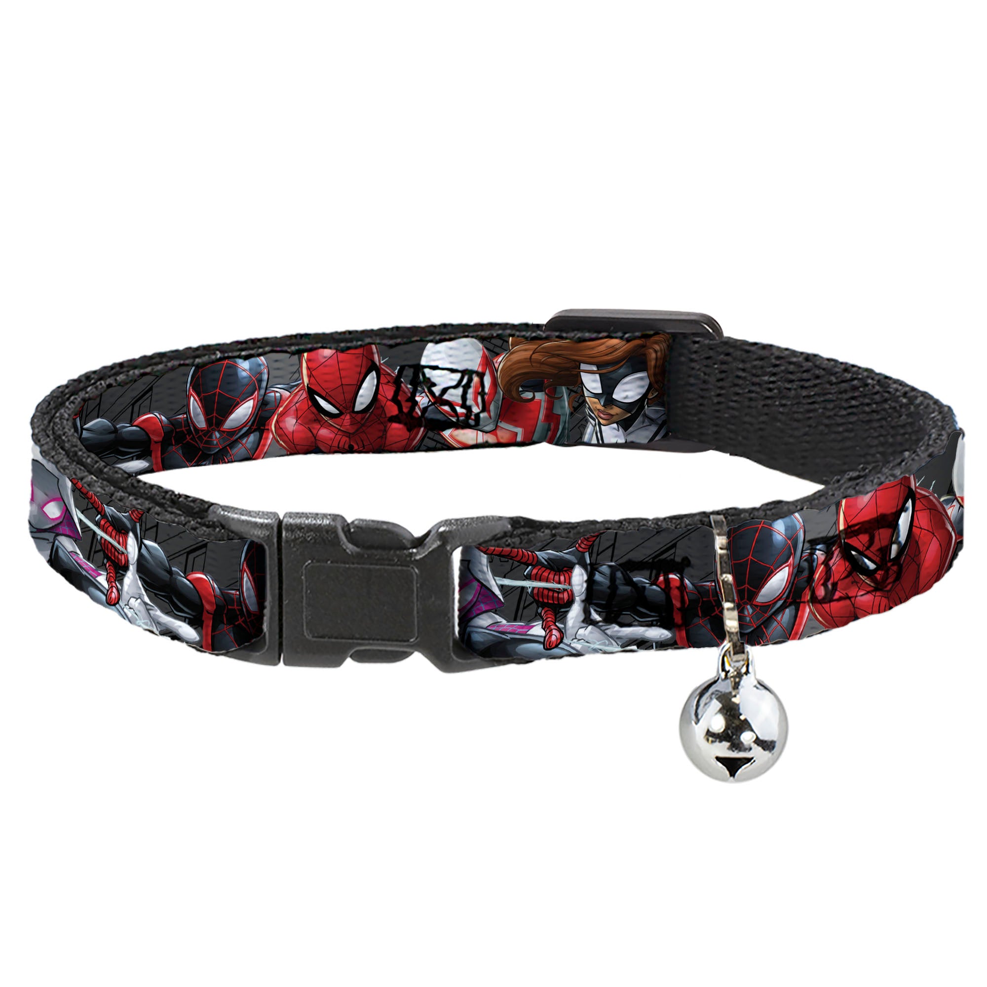Cat Collar Breakaway - 5-Spider Hero Action Poses Grays Breakaway Cat Collars Marvel Comics