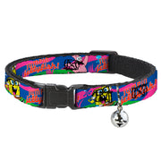 Cat Collar Breakaway with Bell - Nerd SpongeBob & Patrick Starfish Running JUMPIN' JELLYFISH! Multi Color Red Breakaway Cat Collars SpongeBob SquarePants