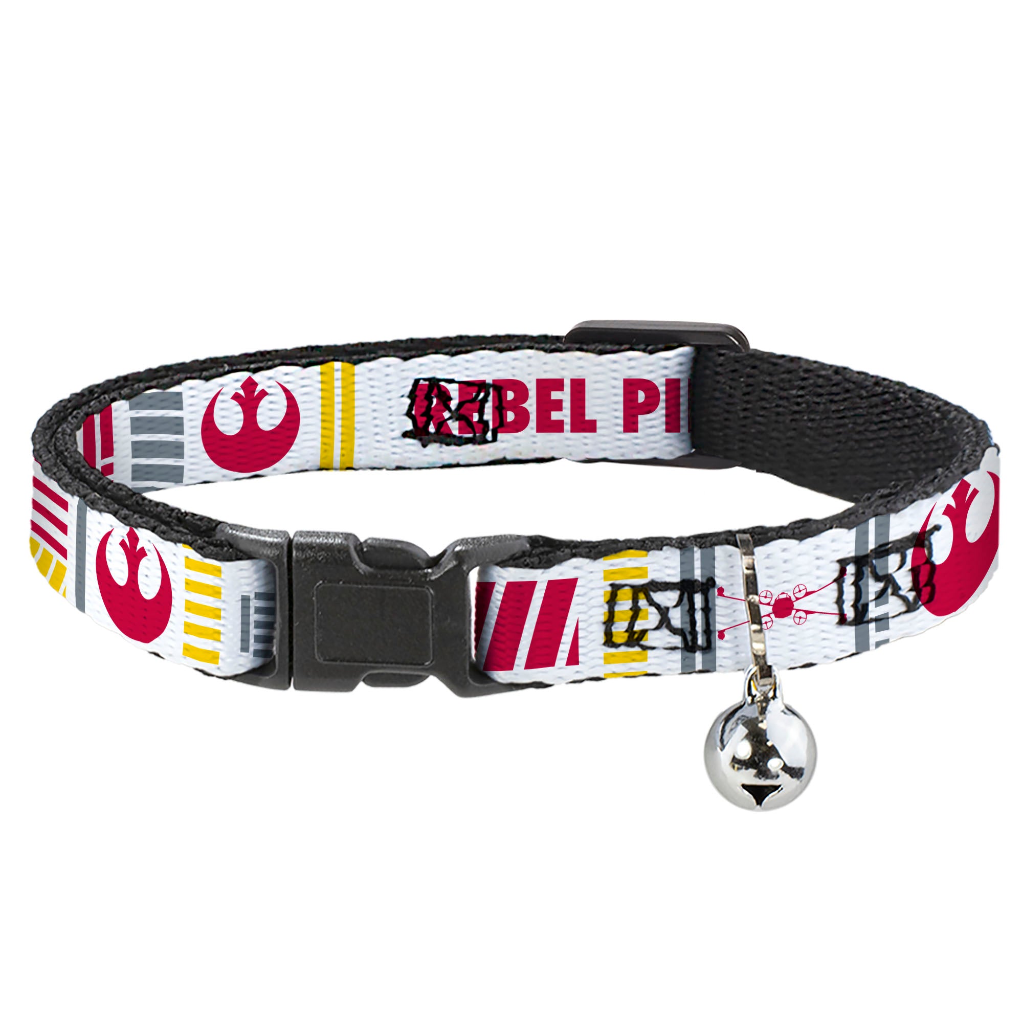Cat Collar Breakaway - Star Wars REBEL PILOT Rebel Alliance Insignia Lightsaber X-Wing Fighter White Red Yellow Gray Breakaway Cat Collars Star Wars