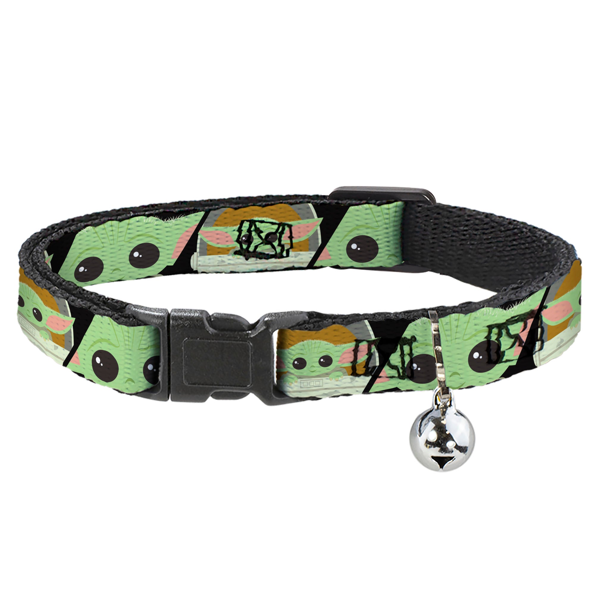 Cat Collar Breakaway - Star Wars The Child Chibi Face Blocks Black Breakaway Cat Collars Star Wars