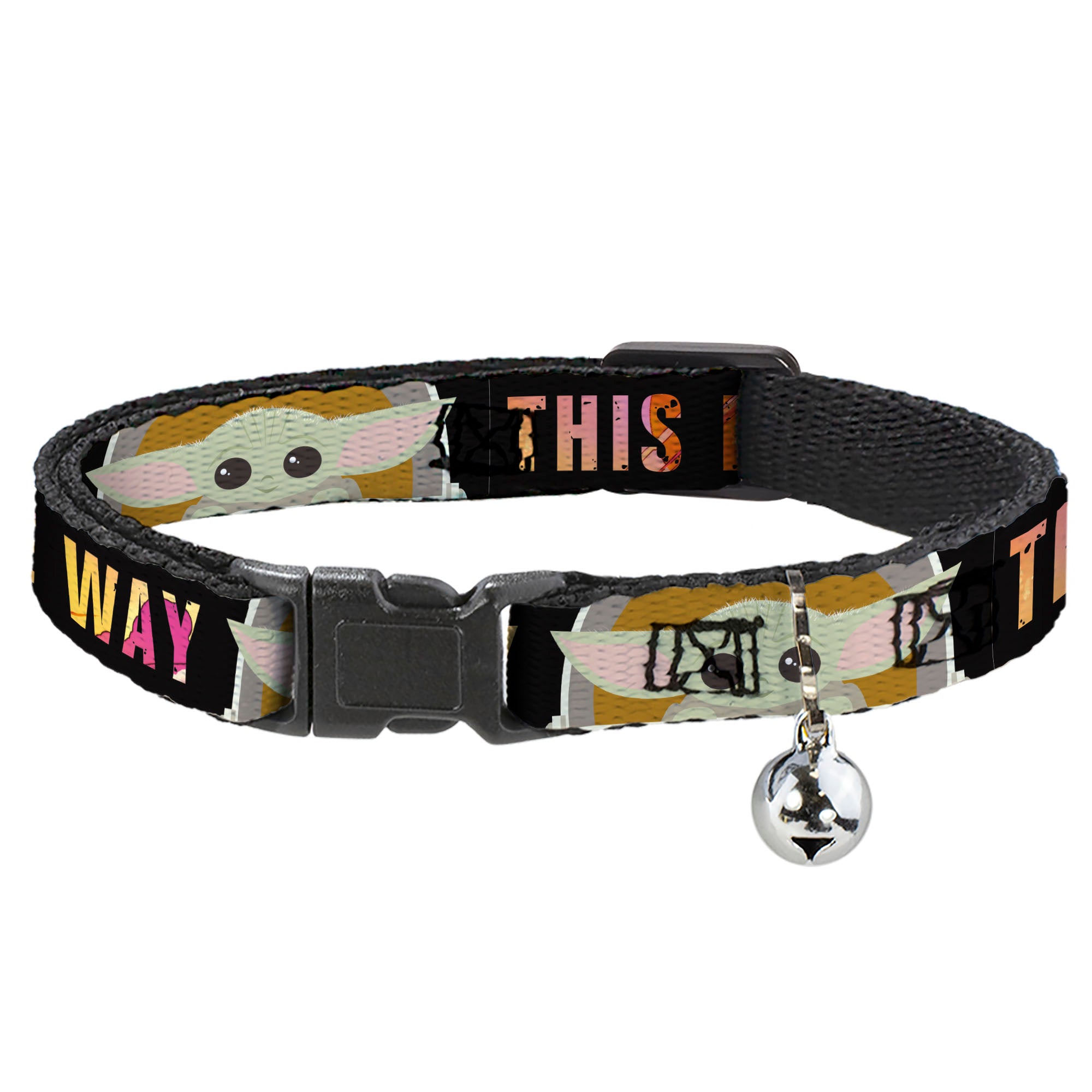 Cat Collar Breakaway - Star Wars The Child Chibi Pod Pose THIS IS THE WAY Black Multi Color Breakaway Cat Collars Star Wars