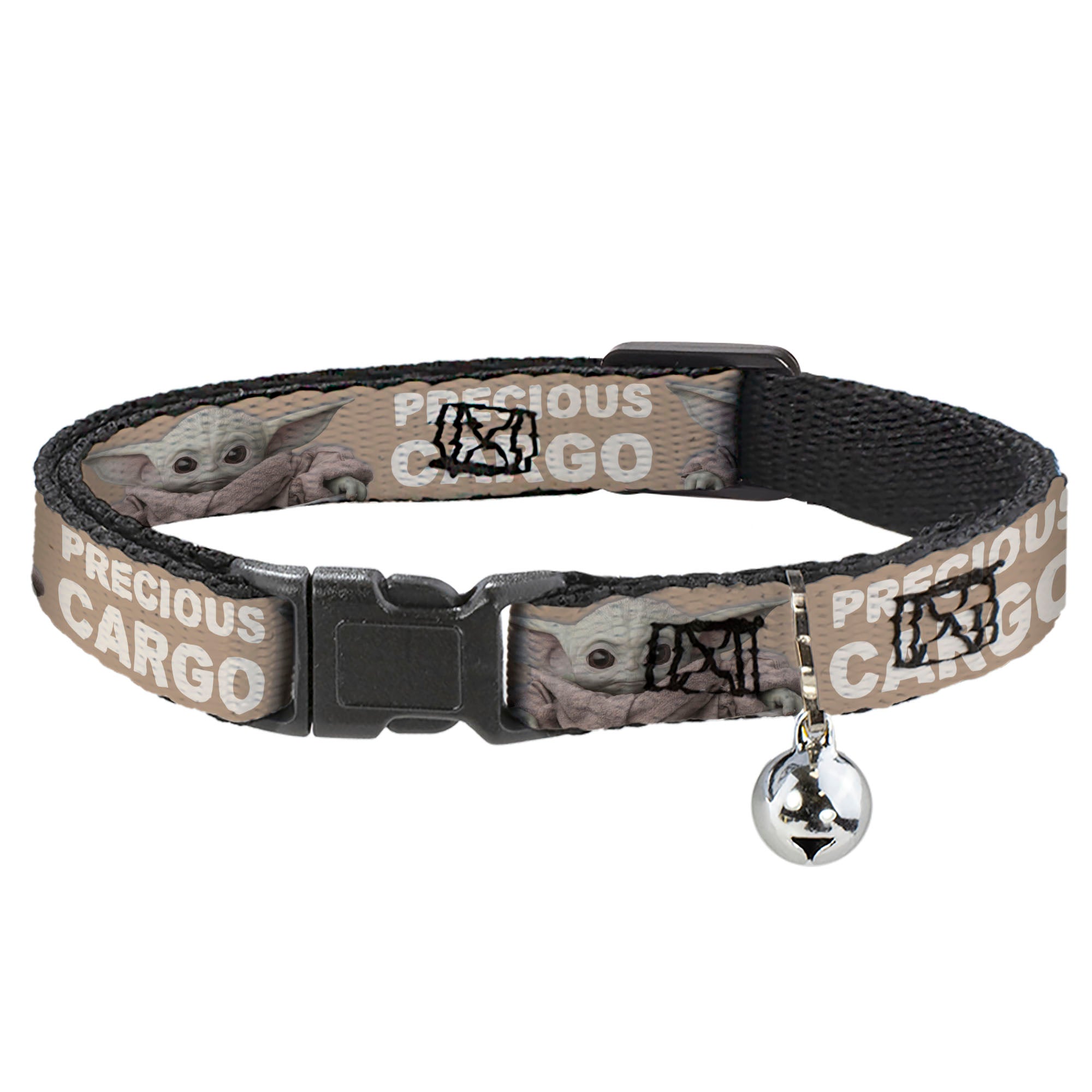 Cat Collar Breakaway - Star Wars The Child Sitting Pose PRECIOUS CARGO Tan White Breakaway Cat Collars Star Wars