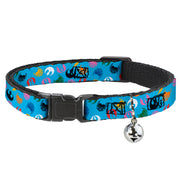 Cat Collar Breakaway with Bell - Star Wars Jedi Order and Rebel Alliance Icons Scattered Blue Multi Color Breakaway Cat Collars Star Wars