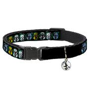 Breakaway Cat Collar with Bell - Star Wars the Mandalorian Helmets Black/Multi Color Breakaway Cat Collars Star Wars