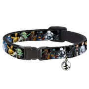 Breakaway Cat Collar with Bell - Star Wars Classic Character Poses Black Breakaway Cat Collars Star Wars   