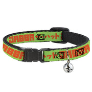 Breakaway Cat Collar with Bell - Star Wars JABBA THE HUTT Text and Characters Green/Orange Breakaway Cat Collars Star Wars   