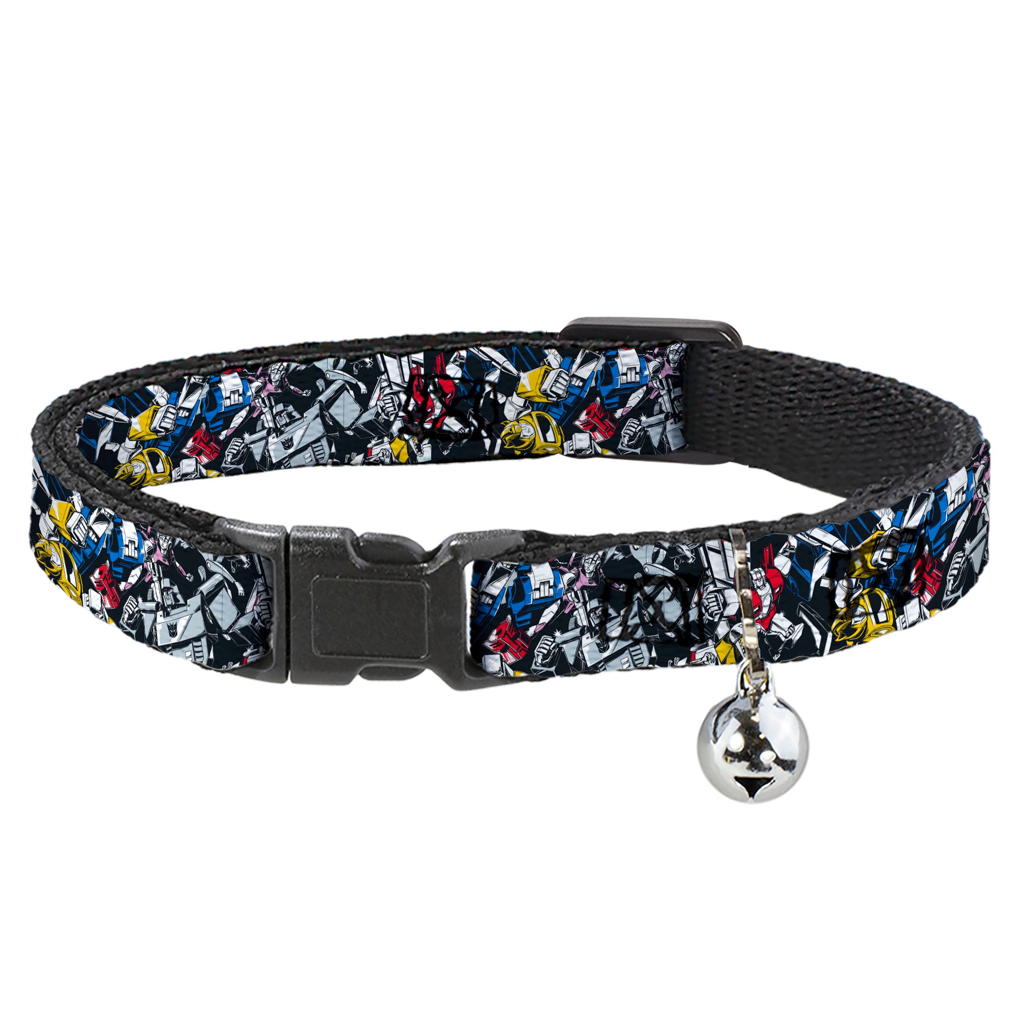 Breakaway Cat Collar with Bell - Transformers Autobot and Decepticon Robots and Alternate Modes Collage