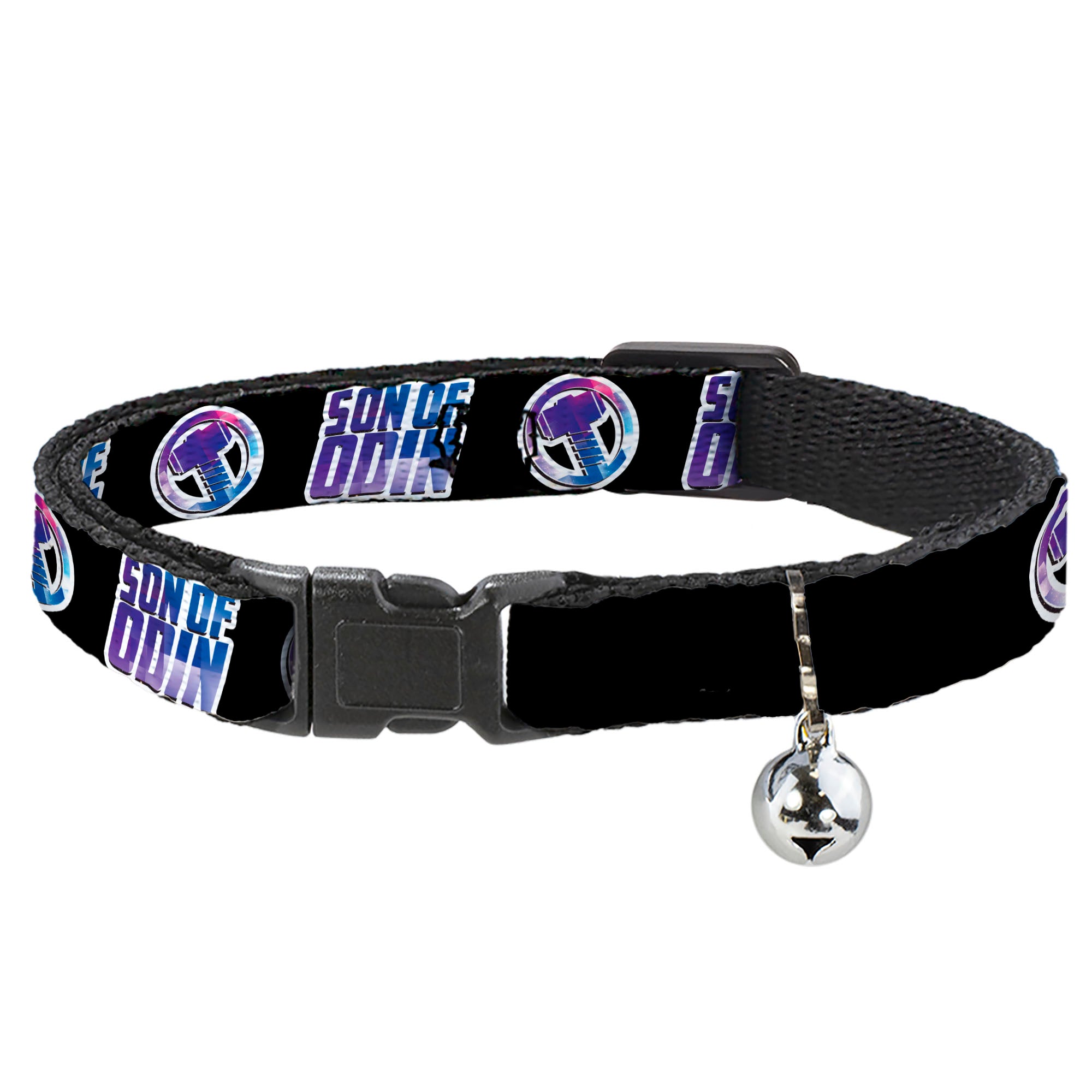 Cat Collar Breakaway with Bell - Thor SON OF ODIN Hamner Icon Black White Blues Breakaway Cat Collars Marvel Comics