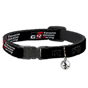 Breakaway Cat Collar with Bell - TOYOTA GAZOO RACING GR NORTH AMERICA Logo and Text Black/White/Red Breakaway Cat Collars Toyota