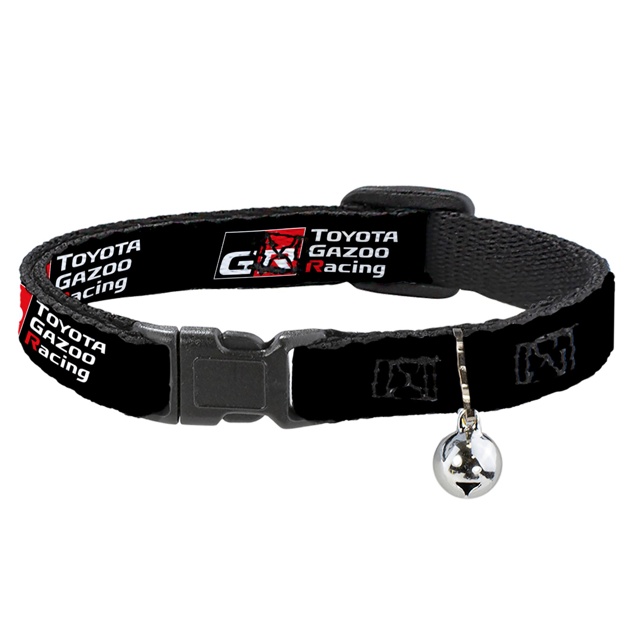 Breakaway Cat Collar with Bell - TOYOTA GAZOO RACING GR NORTH AMERICA Logo and Text Black/White/Red Breakaway Cat Collars Toyota