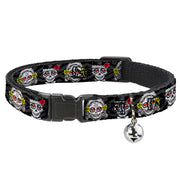 Cat Collar Breakaway with Bell - Los Novios Black Gray White Multi Color Breakaway Cat Collars Thaneeya McArdle