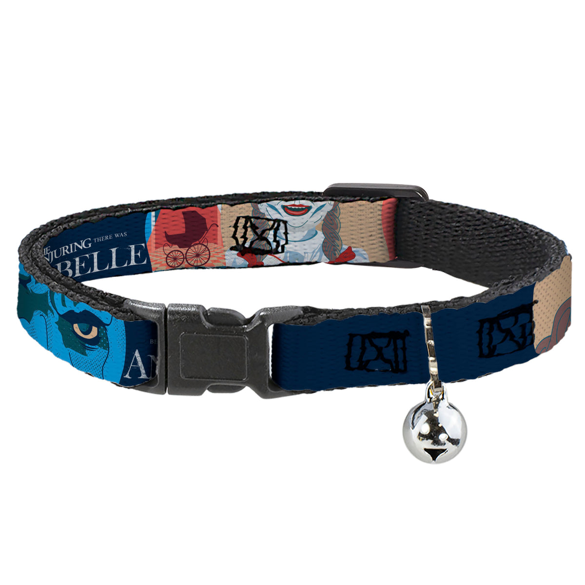 Breakaway Cat Collar with Bell - ANNABELLE Pop Art Scenes and Title Logo Multi Color