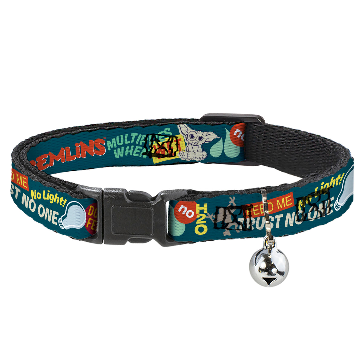 Breakaway Cat Collar with Bell - GREMLINS MULTIPLIES WHEN WET Gizmo Pose Multi Color Cat Collars Breakaway Side Release Gremlins