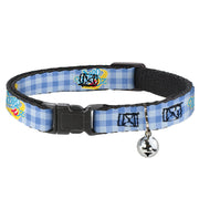 Breakaway Cat Collar with Bell - THE WIZARD OF OZ Logo Gingham Checker Blues Breakaway Cat Collars The Wizard of Oz