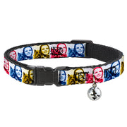 Breakaway Cat Collar with Bell - The Wizard of Oz Dorothy and Toto Pose Blocks Blues/Yellows/Reds Breakaway Cat Collars The Wizard of Oz