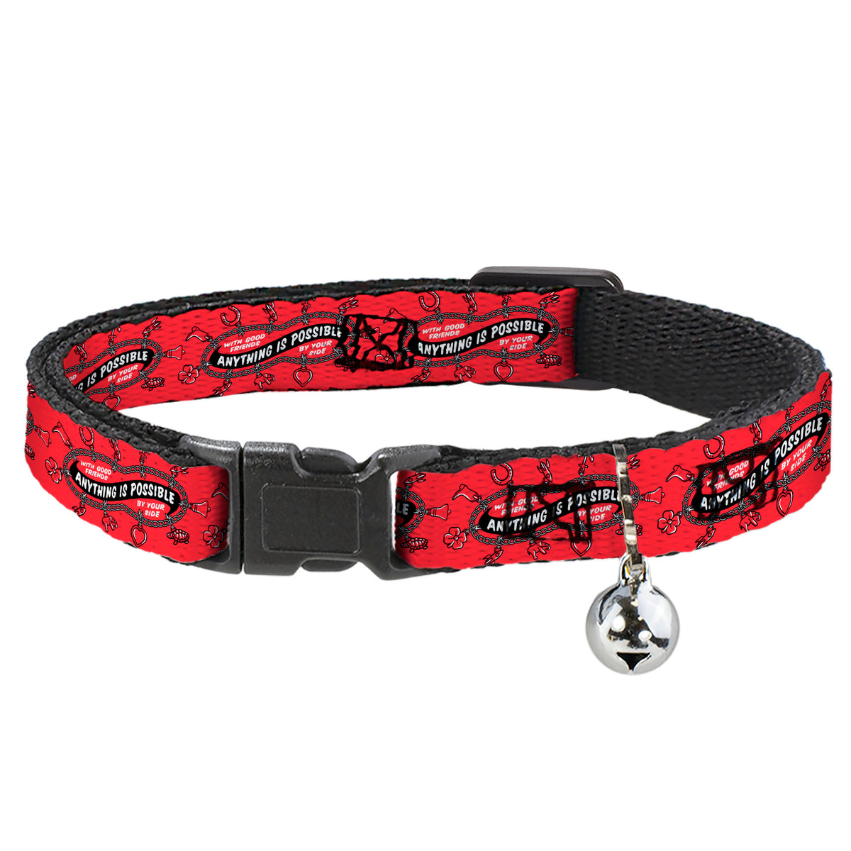 Breakaway Cat Collar with Bell - IT Welcome to Derry ANYTHING IS POSSIBLE Charm Bracelet Red/Black/White Breakaway Cat Collars IT