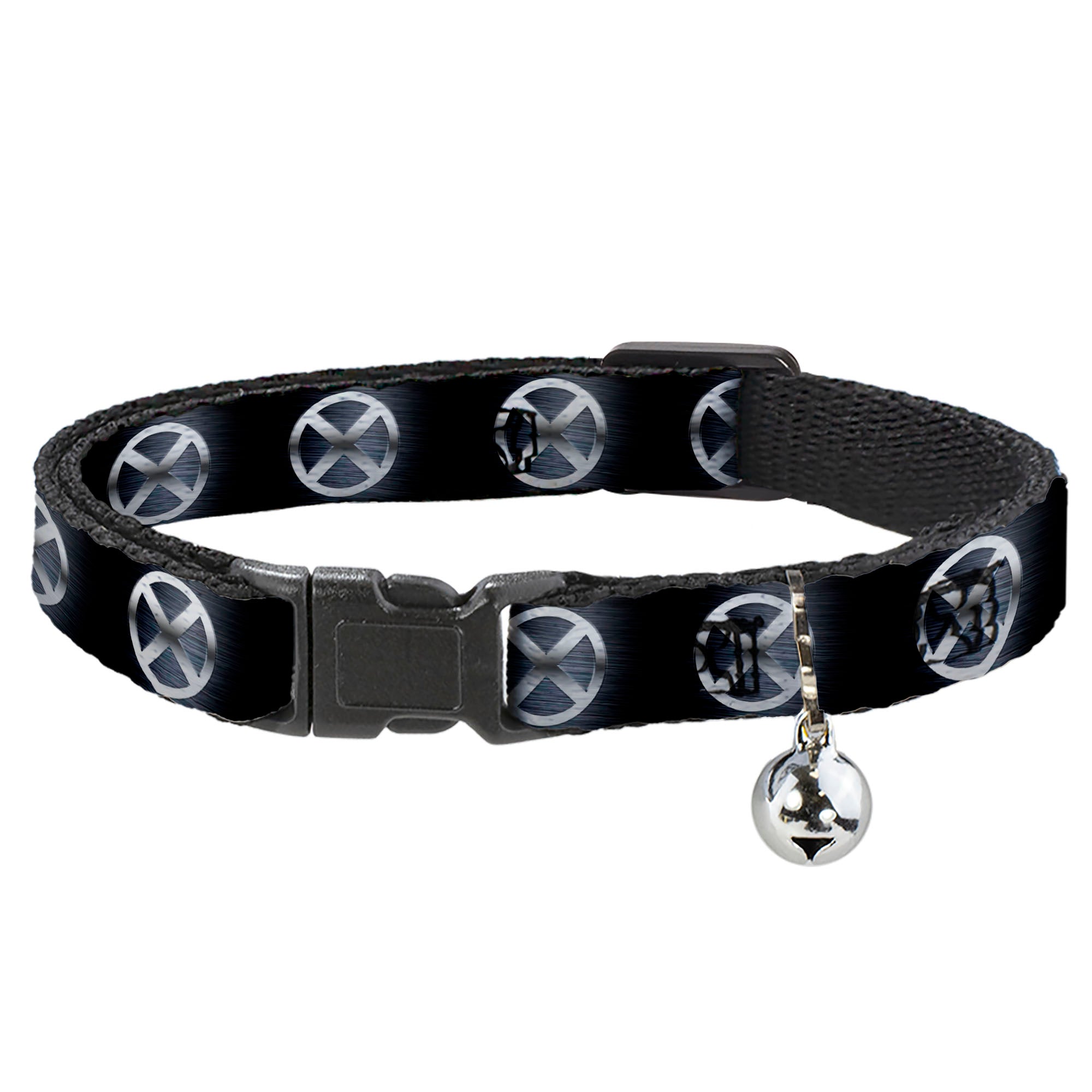 Cat Collar Breakaway with Bell - X-Men X Icon Black Silvers Breakaway Cat Collars Marvel Comics