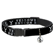 Breakaway Cat Collar with Bell - YELLOWSTONE DUTTON RANCH and Logo Black/White Breakaway Cat Collars Yellowstone