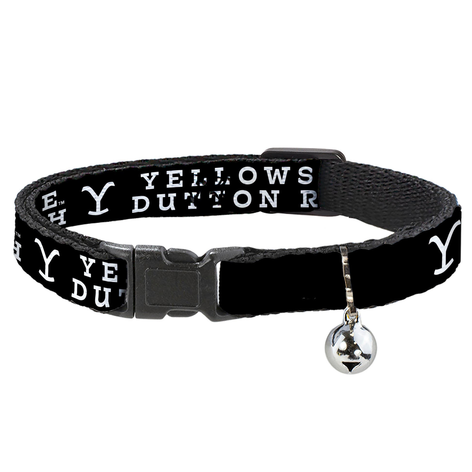 Breakaway Cat Collar with Bell - YELLOWSTONE DUTTON RANCH and Logo Black/White Breakaway Cat Collars Yellowstone