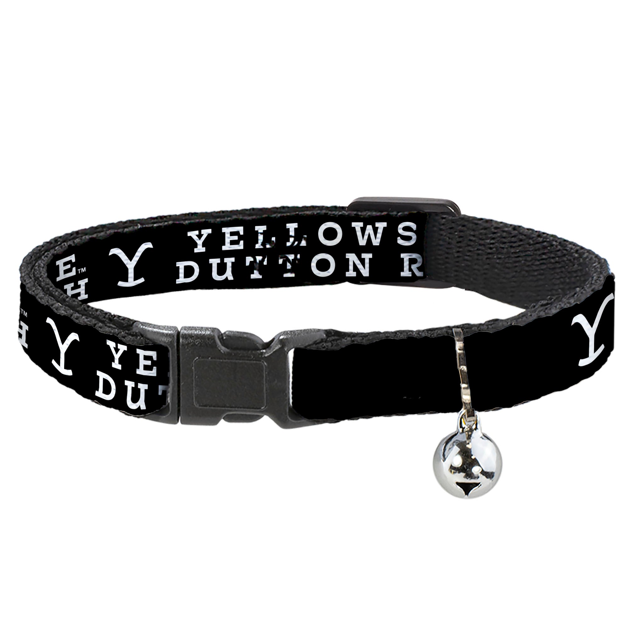 Breakaway Cat Collar with Bell - YELLOWSTONE DUTTON RANCH and Logo Black/White Breakaway Cat Collars Yellowstone