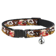 Breakaway Cat Collar with Bell - Yellowstone Patches Stacked Browns/Reds/Yellows Breakaway Cat Collars Yellowstone