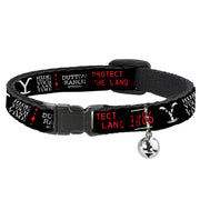 Breakaway Cat Collar with Bell - YELLOWSTONE Dutton Ranch 1886 Icons Black/White/Red Breakaway Cat Collars Yellowstone