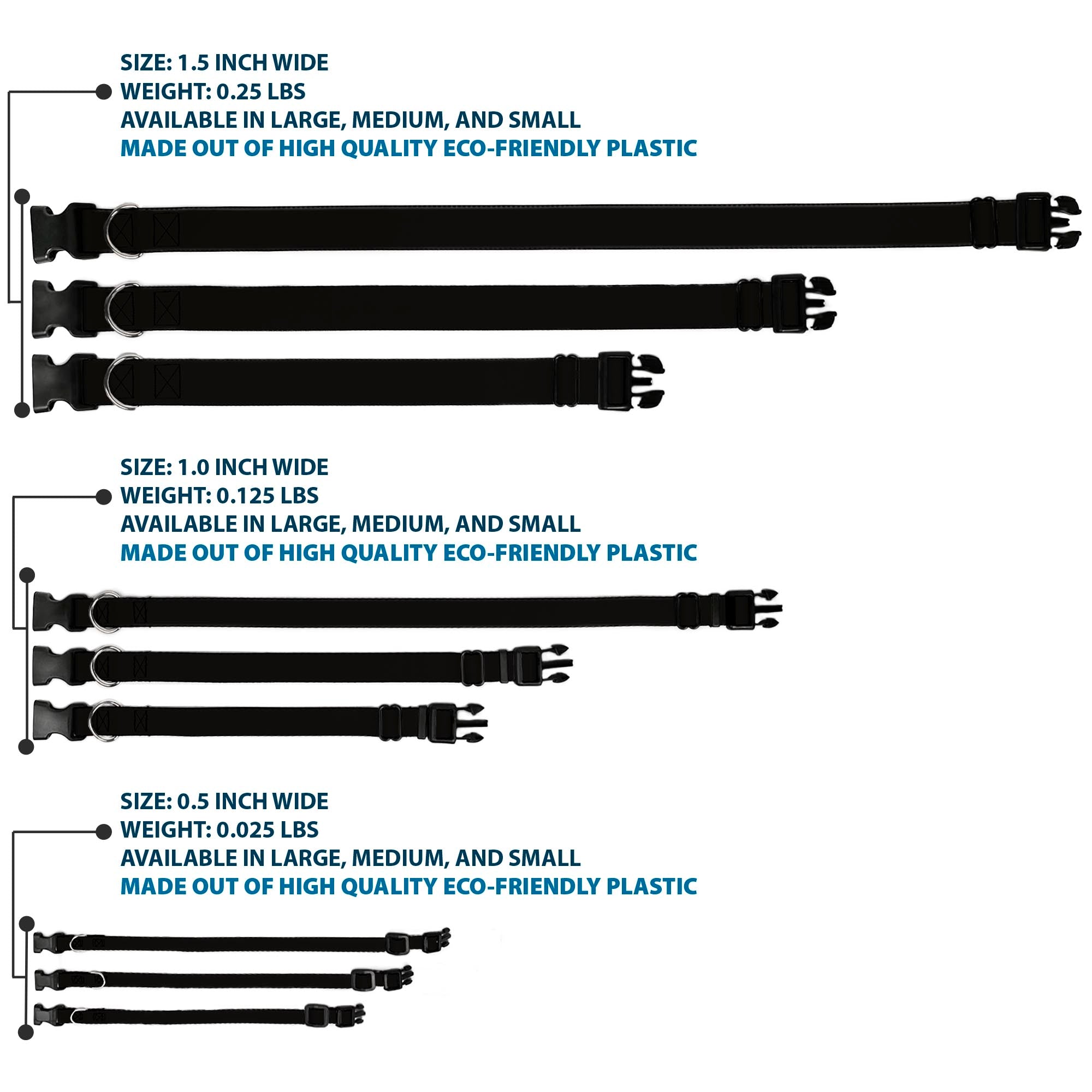 Plastic Clip Collar - Black Plastic Clip Collars Buckle-Down