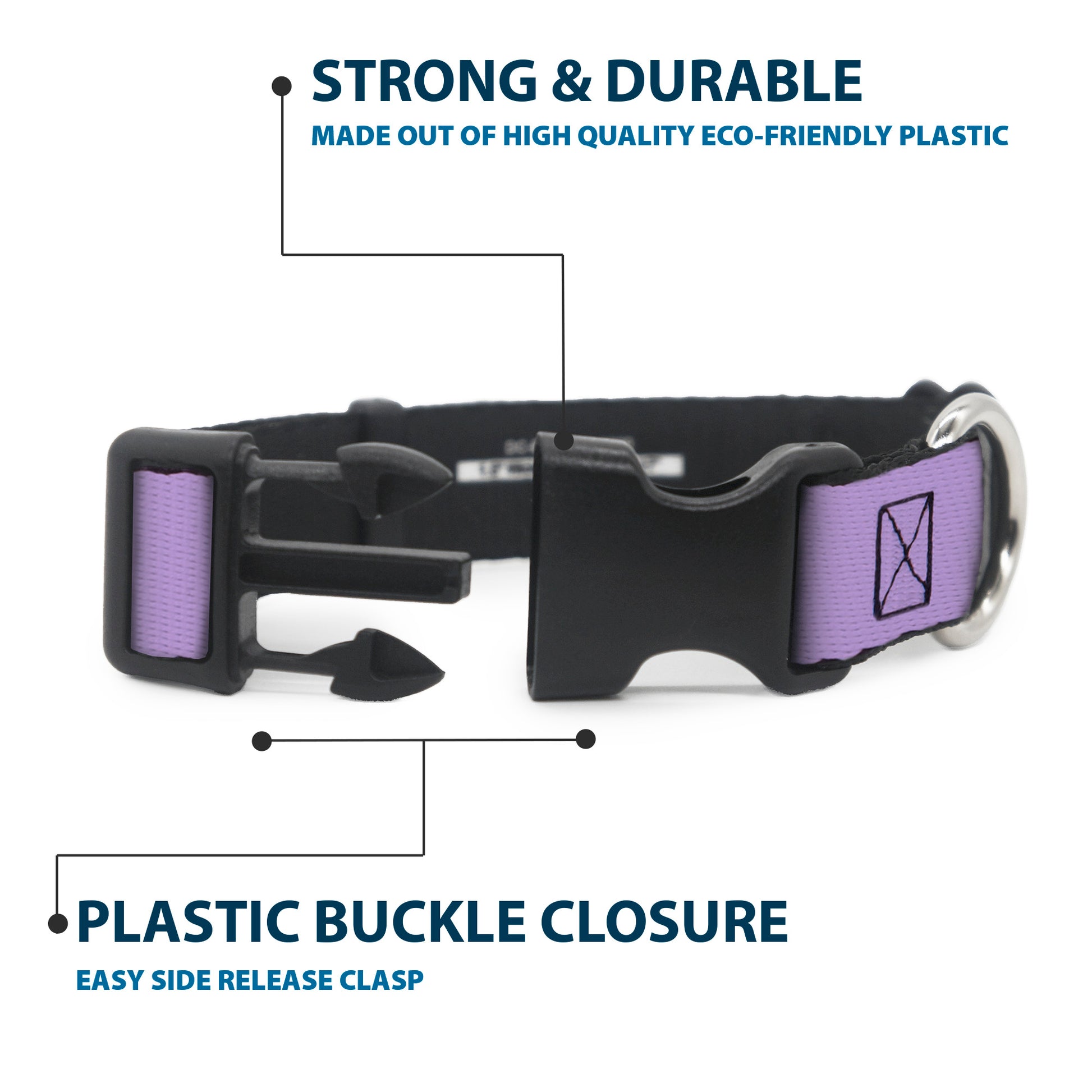 Plastic Clip Collar - Lavender Plastic Clip Collars Buckle-Down