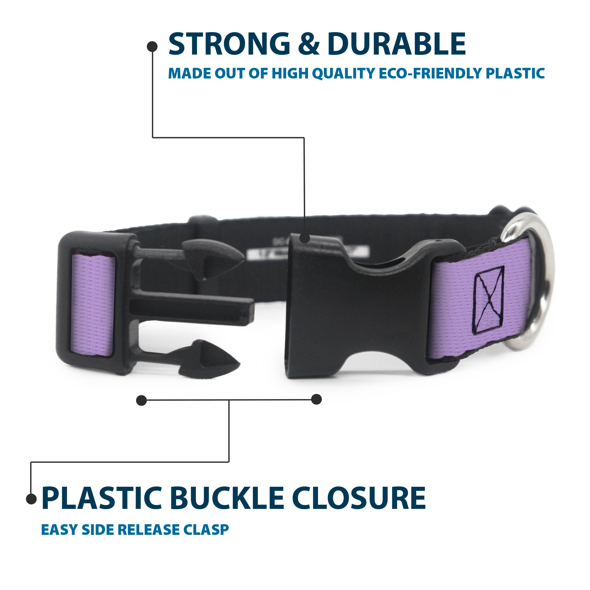 Plastic Clip Collar - Lavender Plastic Clip Collars Buckle-Down