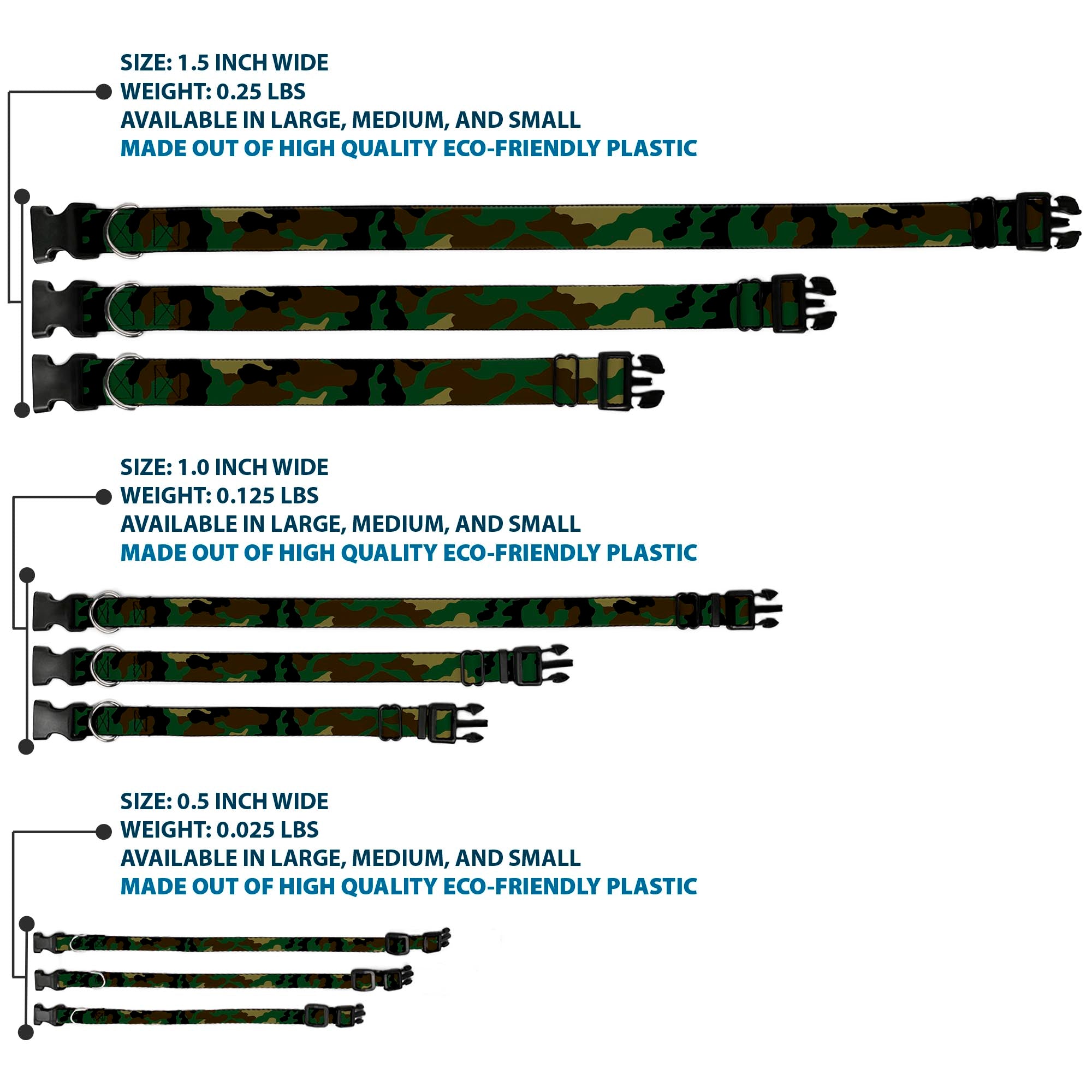 Plastic Clip Collar - Camo Olive Plastic Clip Collars Buckle-Down
