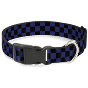 Plastic Clip Collar - Checker Black/Blue Plastic Clip Collars Buckle-Down
