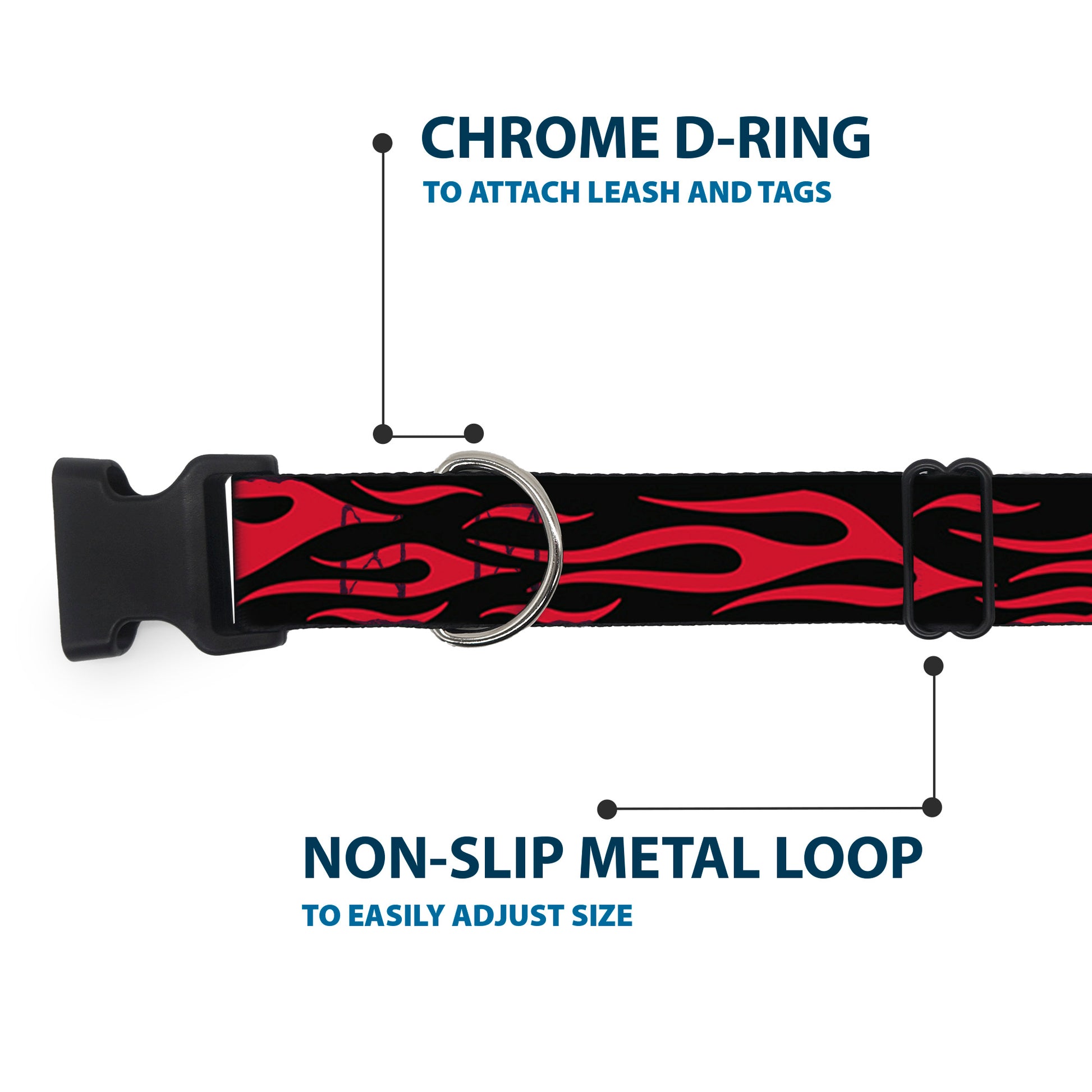 Plastic Clip Collar - Flame Red Plastic Clip Collars Buckle-Down