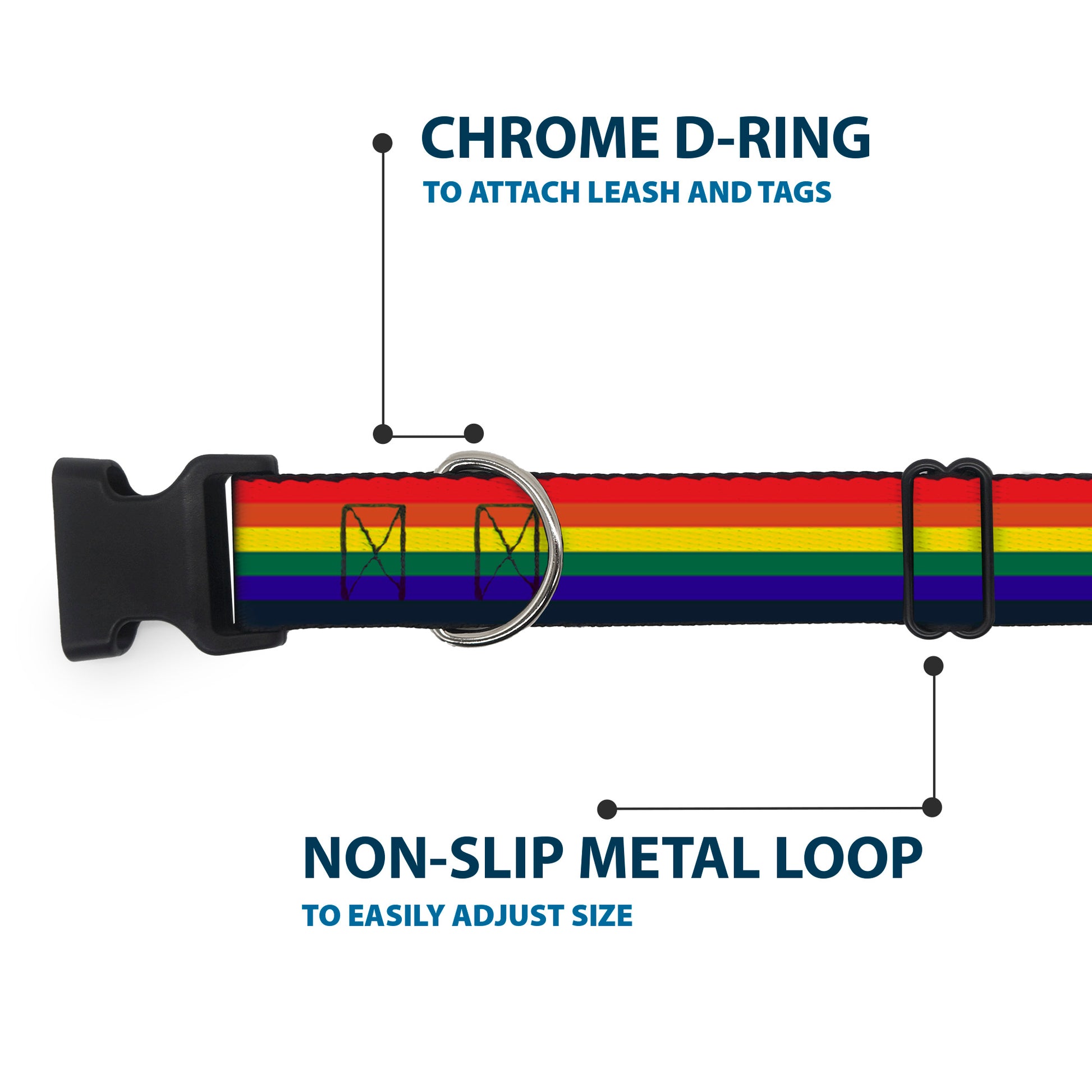 Plastic Clip Collar - Rainbow Plastic Clip Collars Buckle-Down