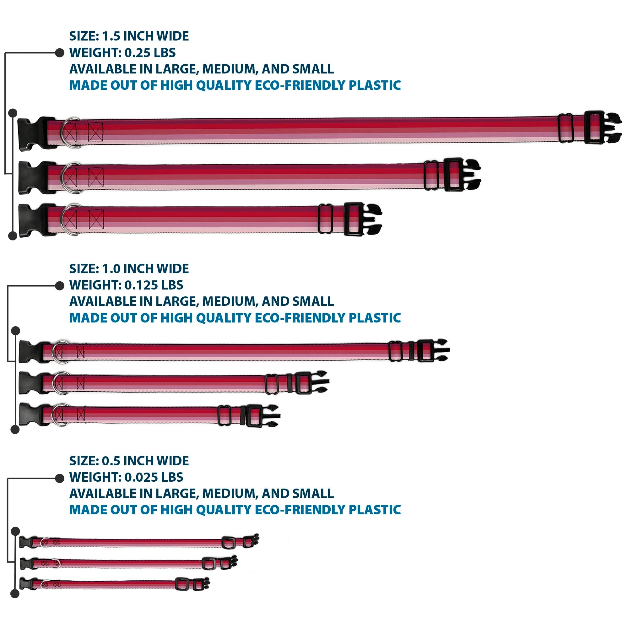 Plastic Clip Collar - Spectrum Pink Plastic Clip Collars Buckle-Down