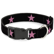 Plastic Clip Collar - Star Black/Pink Plastic Clip Collars Buckle-Down