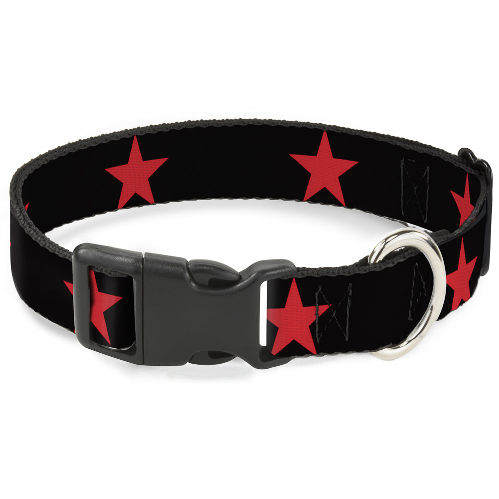 Plastic Clip Collar - Star Black/Red Plastic Clip Collars Buckle-Down
