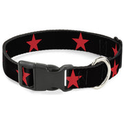 Plastic Clip Collar - Star Black/Red Plastic Clip Collars Buckle-Down