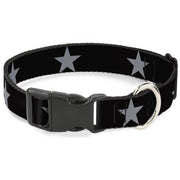Plastic Clip Collar - Star Black/Silver Plastic Clip Collars Buckle-Down