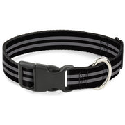 Plastic Clip Collar - Stripe Black/Gray Plastic Clip Collars Buckle-Down