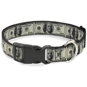 Plastic Clip Collar - 100 Dollar Bills Plastic Clip Collars Buckle-Down