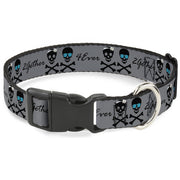 Plastic Clip Collar - 2gether 4ever Skulls Plastic Clip Collars Buckle-Down