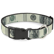 Plastic Clip Collar - 100 Dollar Bill CLOSE-UP Plastic Clip Collars Buckle-Down